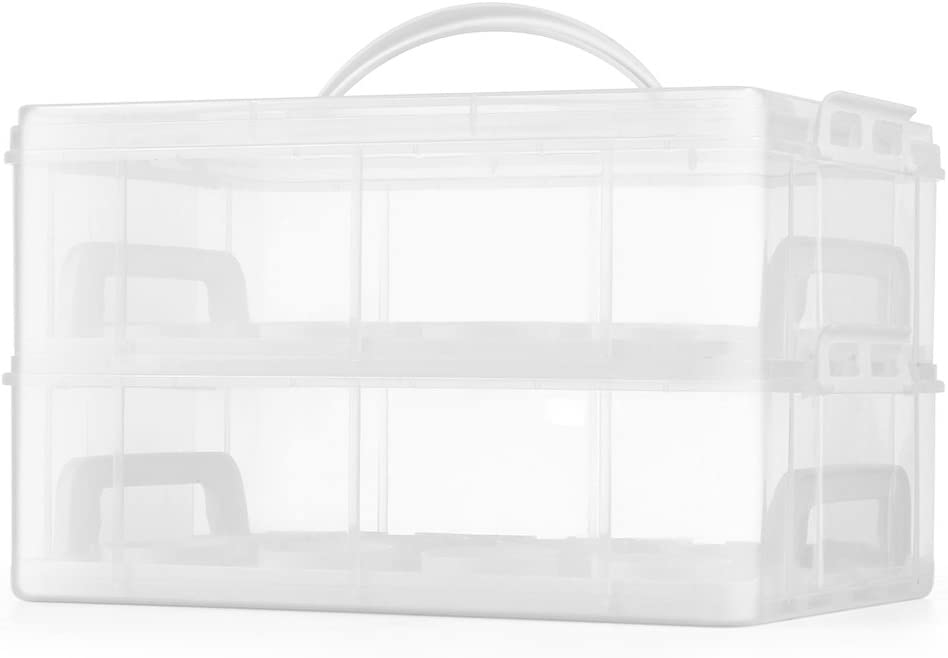 Muffin Transportbox Kuchen Behälter mit Griff für 24 Cupcakes - Transparent / Weiss
