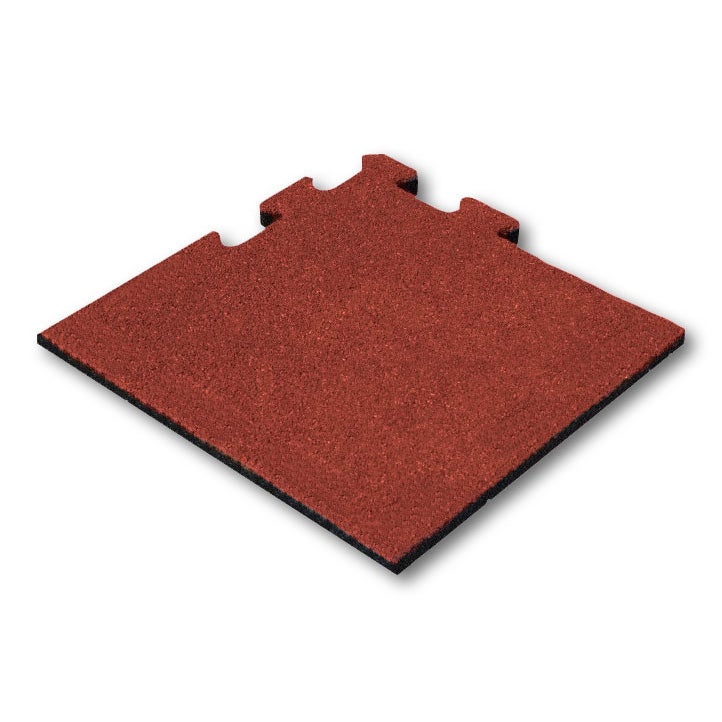 Rubbertegel 50 mm - 50x50 cm puzzel - rood - hoekstuk