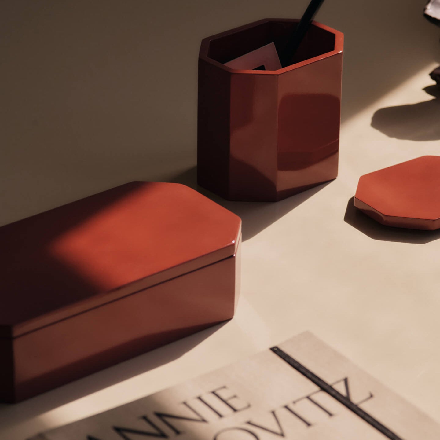 Ferm Living Nova Opbergdoos - B 20 cm - Picante Red