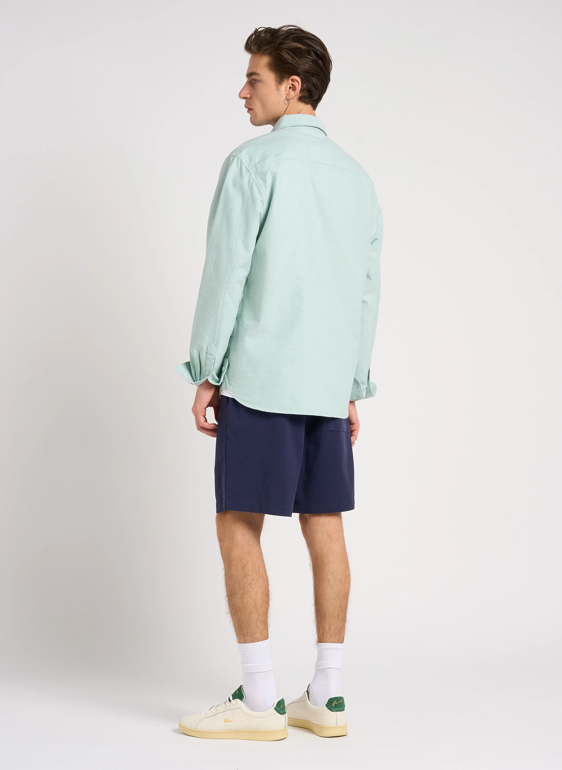 Chemise droite col classique en coton biologique | Vert