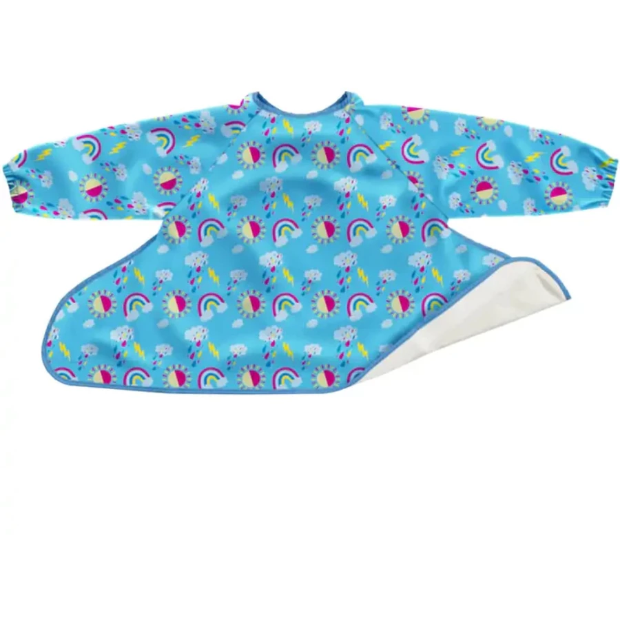 TidyTot Lätzchen Tidy Tot Zusatz Lätzchen Langarm Doppelpack SonneRegenbogen WurzelnRad.