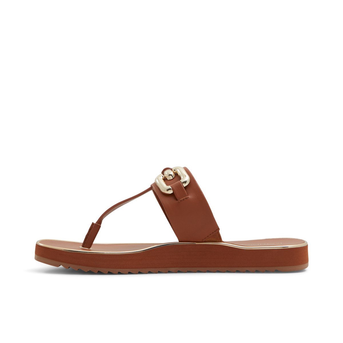 K STUDIO-Chaecan-Tongs sandales - Talon plat - Marron Moyen