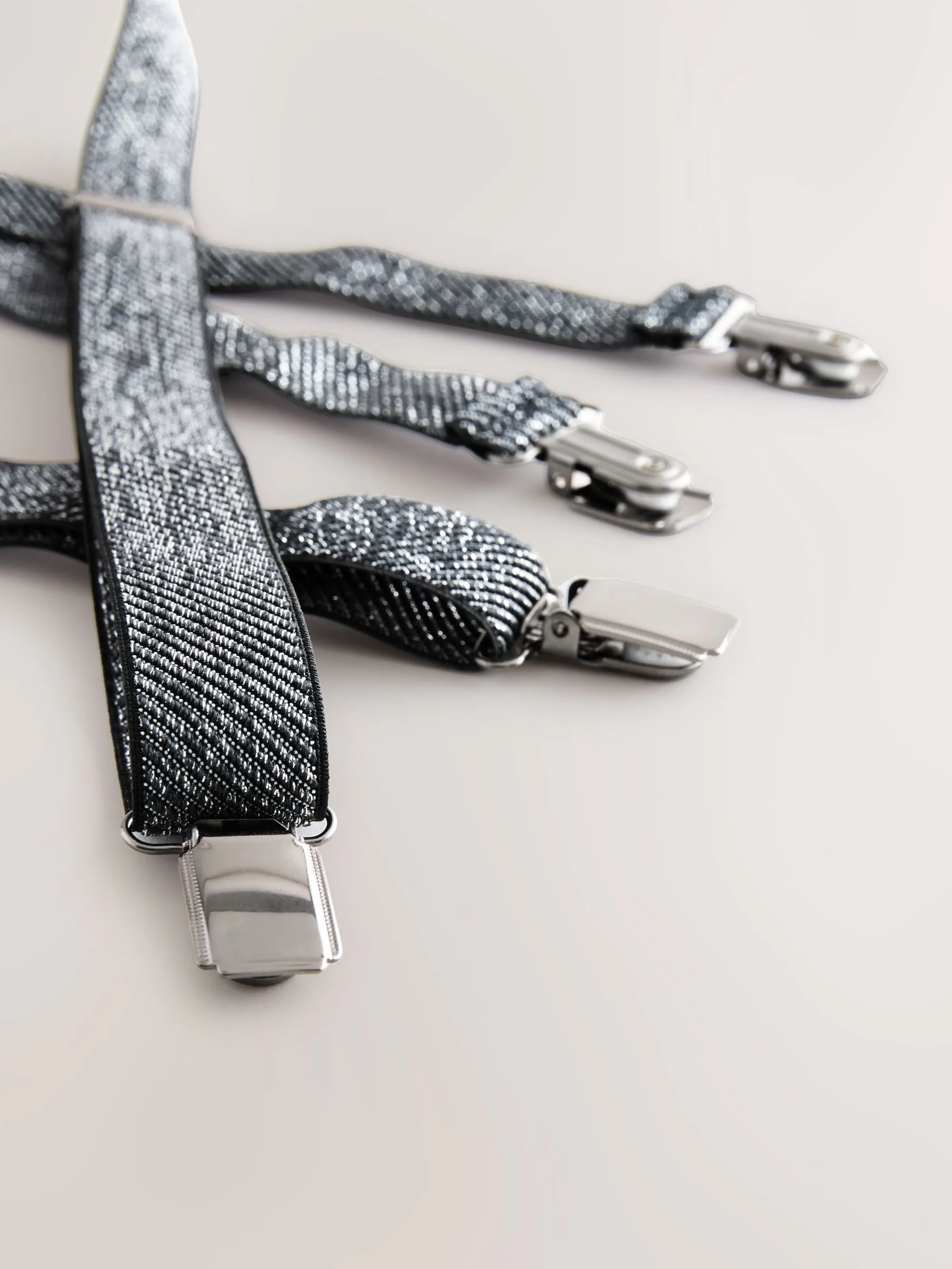 Zilver - Slim Glitter Braces
