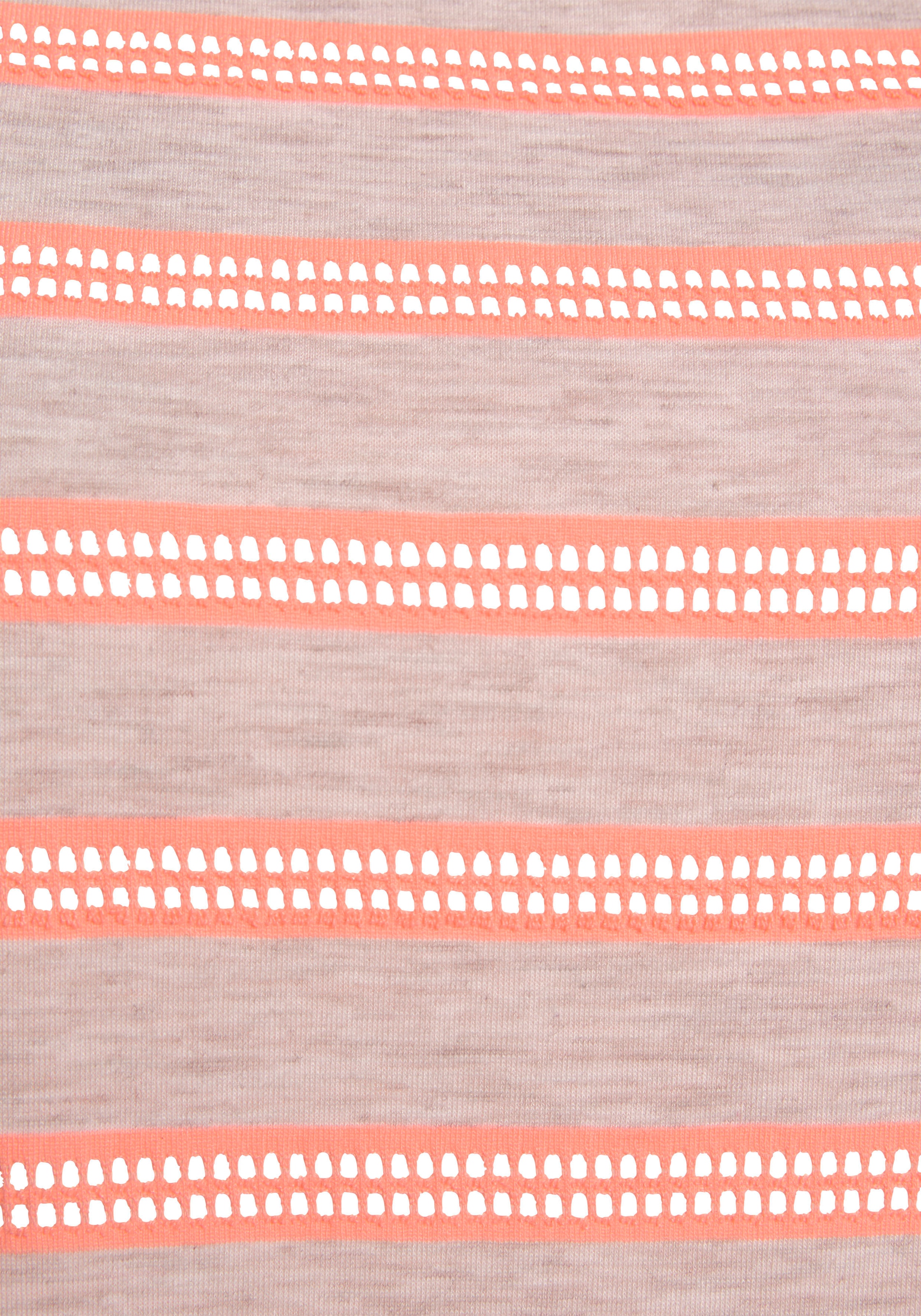 Vivance Kurzarmshirt mit transparenten Neon-Einsätzen, T-Shirt, lockere Passform, sportlich
