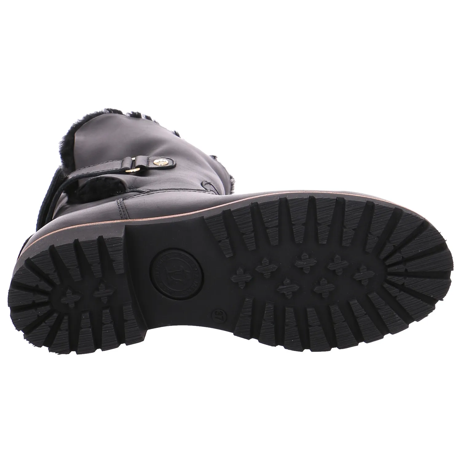 PANAMA JACK Boot Schwarz Leder  mit Lammfell-Futter