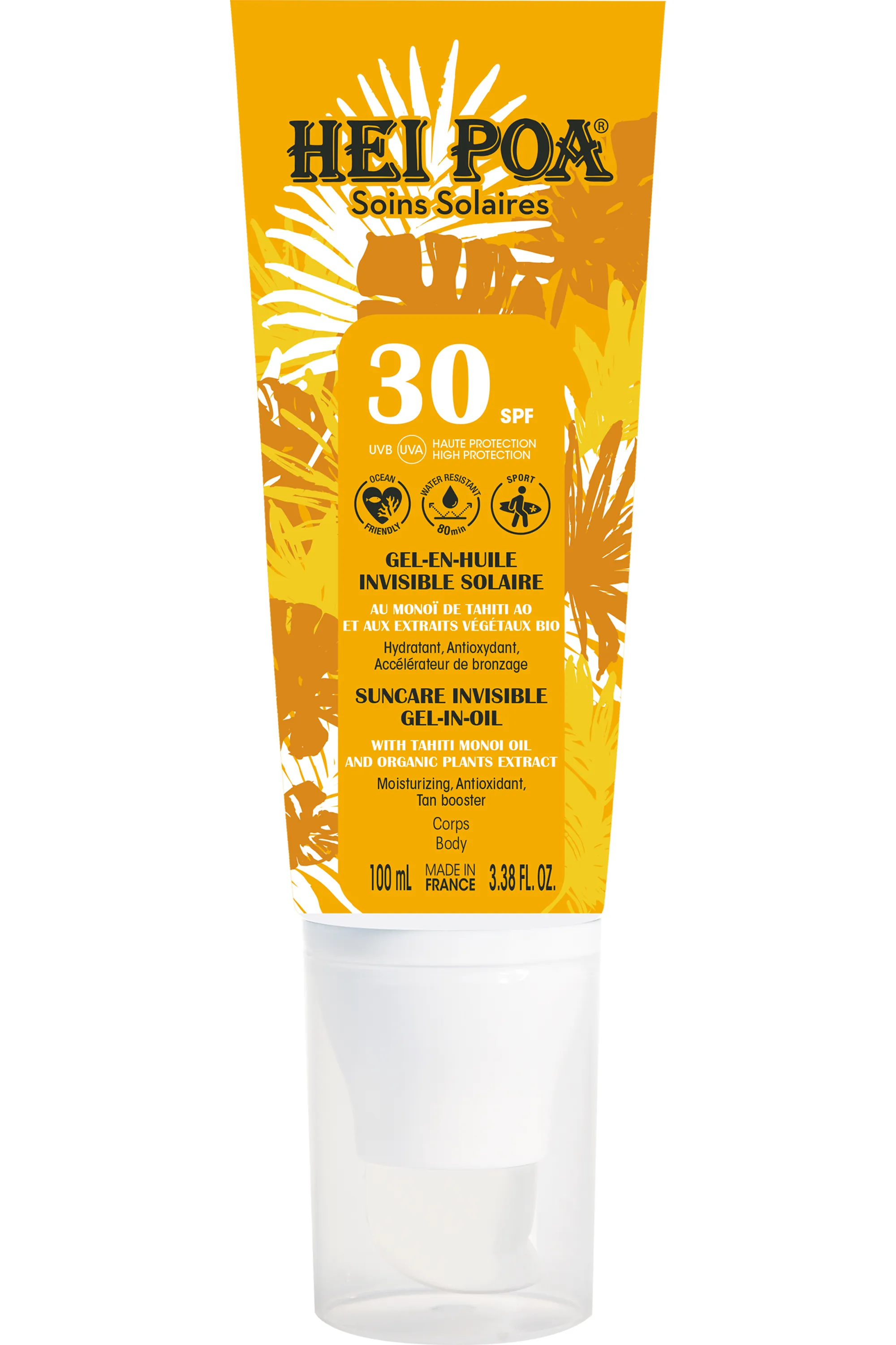Hei Poa Gel en huile invisible corps SPF30 au monoï-100 ml