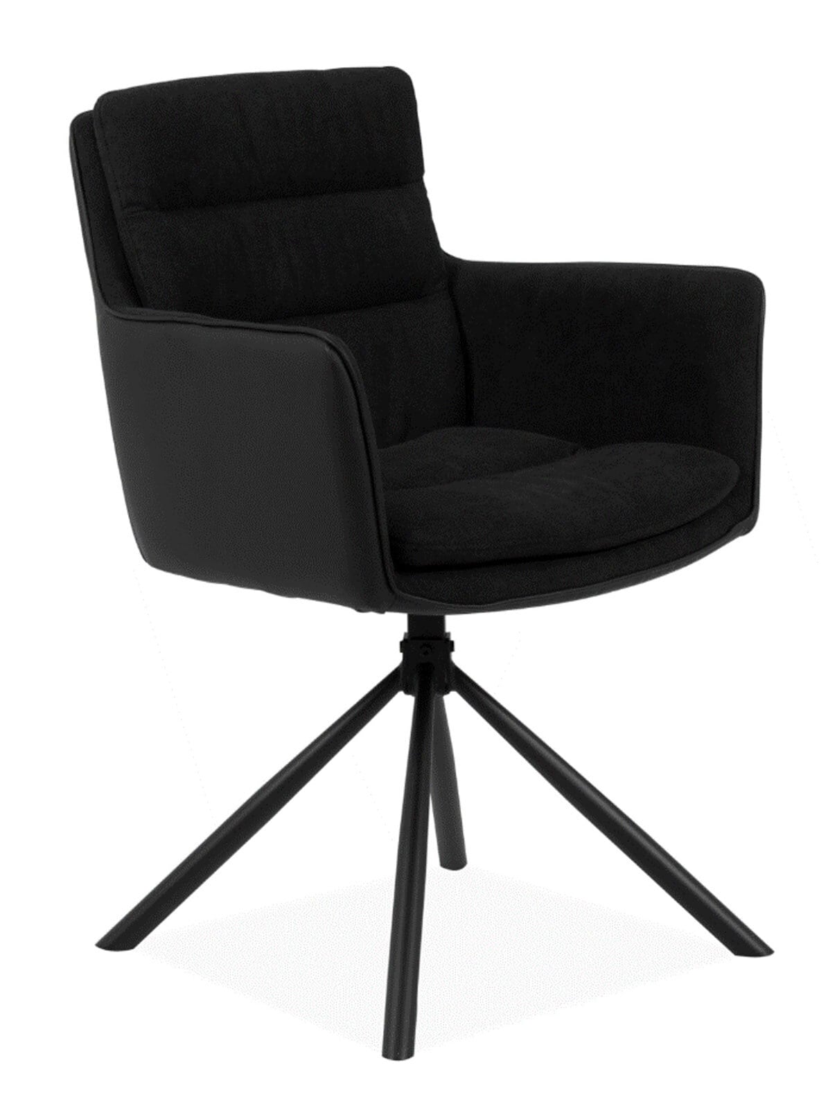 Stuhl Logan Stoffmix Lederoptik/Mikrofaser Anthrazit/schwarz Metallgestell schwarz