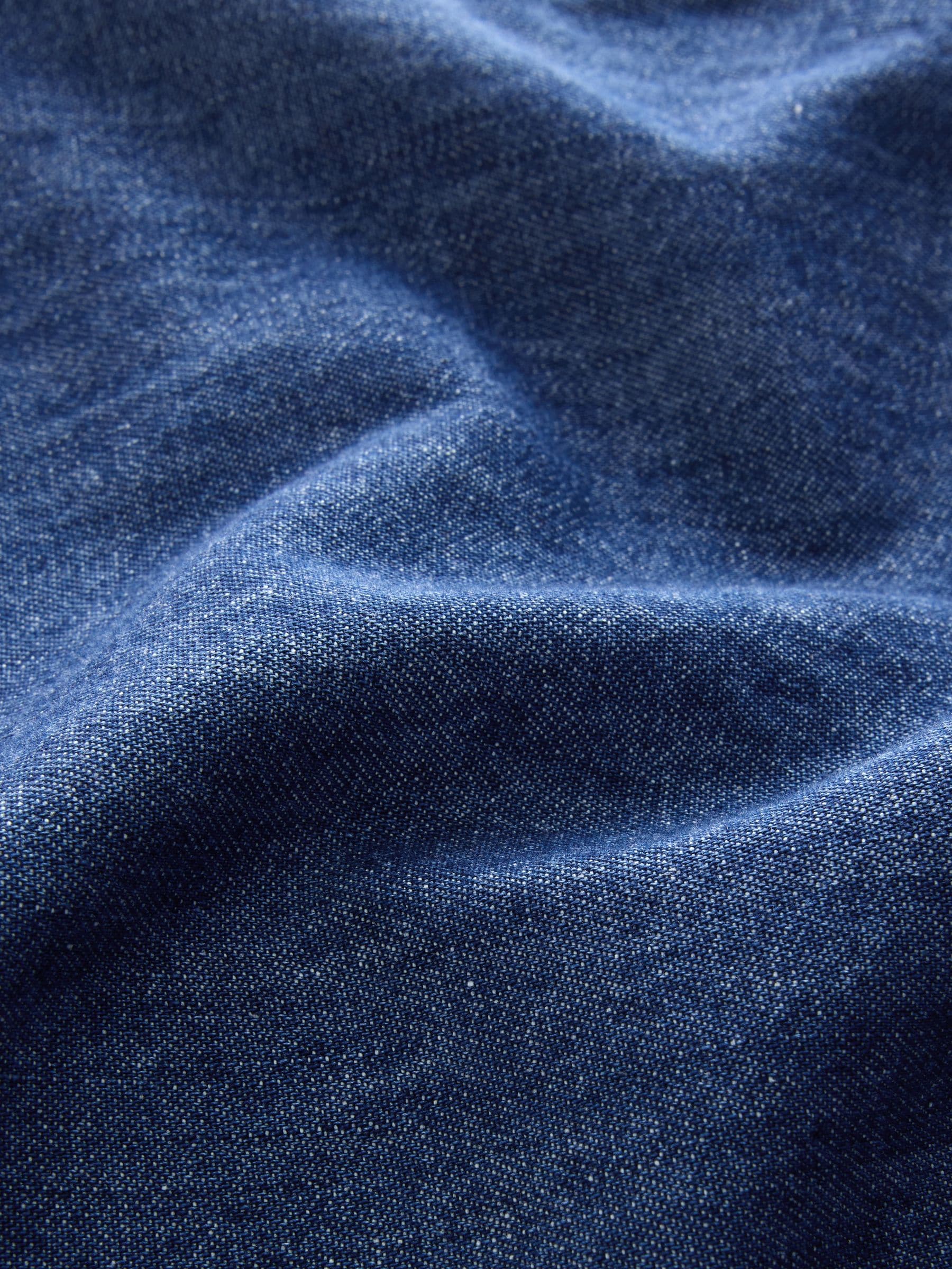 Indigoblauw - Denim overhemd met lange mouwen