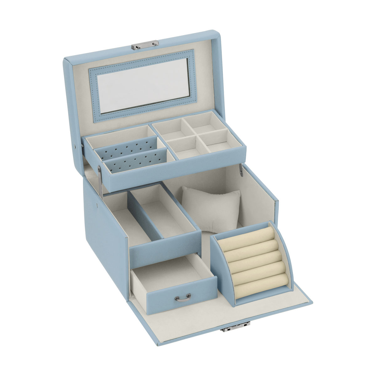Coffret bijoux bleu clair
