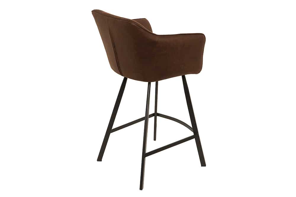 Retro Barstuhl LOFT 100cm antik braun Microfaser Barhocker mit Armlehne