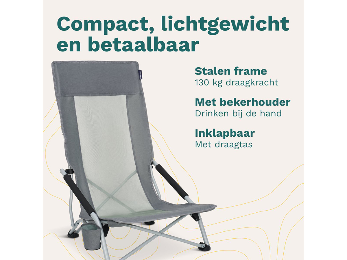 TRVLMORE Beach Chair High strandstoel - Grey
