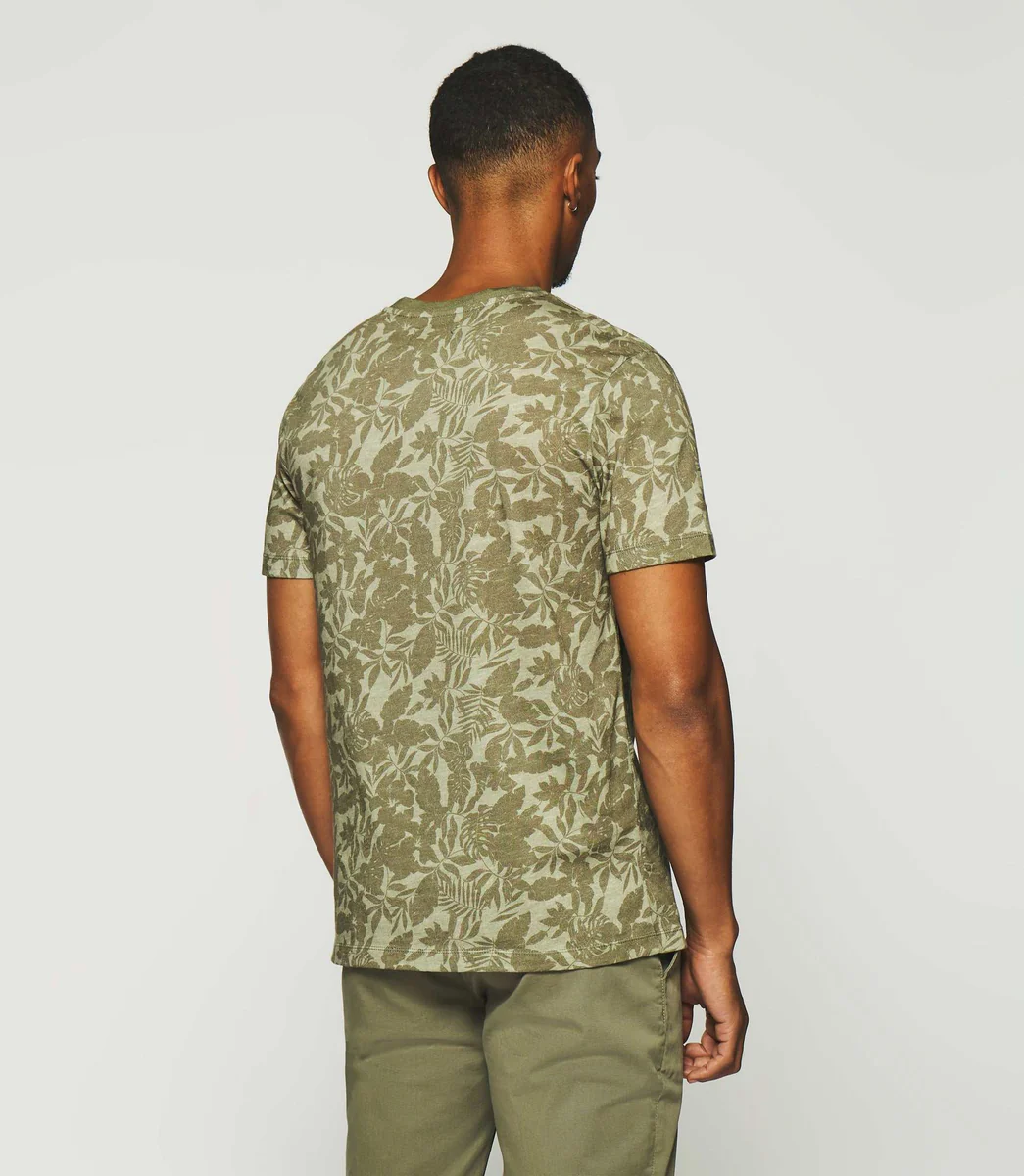 T-shirt manches courtes à imprimé kaki GUSTIN