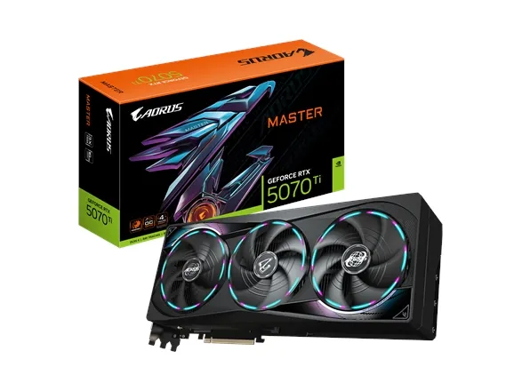 AORUS GeForce RTX 5070 Ti MASTER 16G - OC Edition - grafikkort - GeForce RTX 5070 Ti - 16 GB GDDR7 - PCI Express 5.0 - 3 x DisplayPort, HDMI
