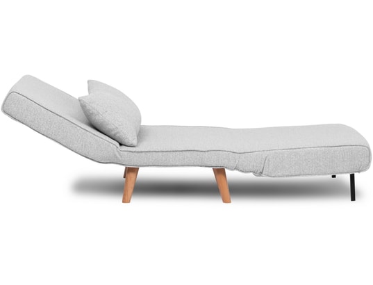CONCEPT1 - Fauteuil convertible Daddy pliant simple tissu Teddy gris 80 x 80 x h79