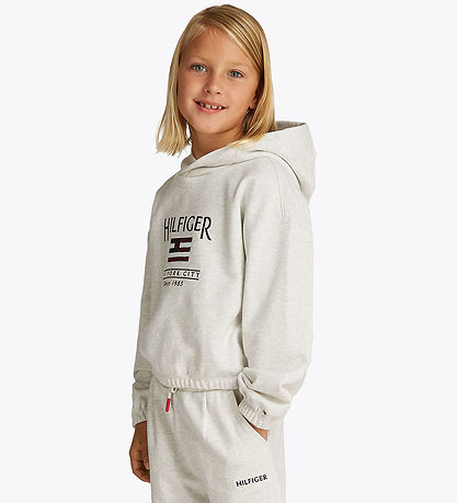 Tommy Hilfiger Kapuzenpullover - Kurz - Pailletten Flagge - Snow
