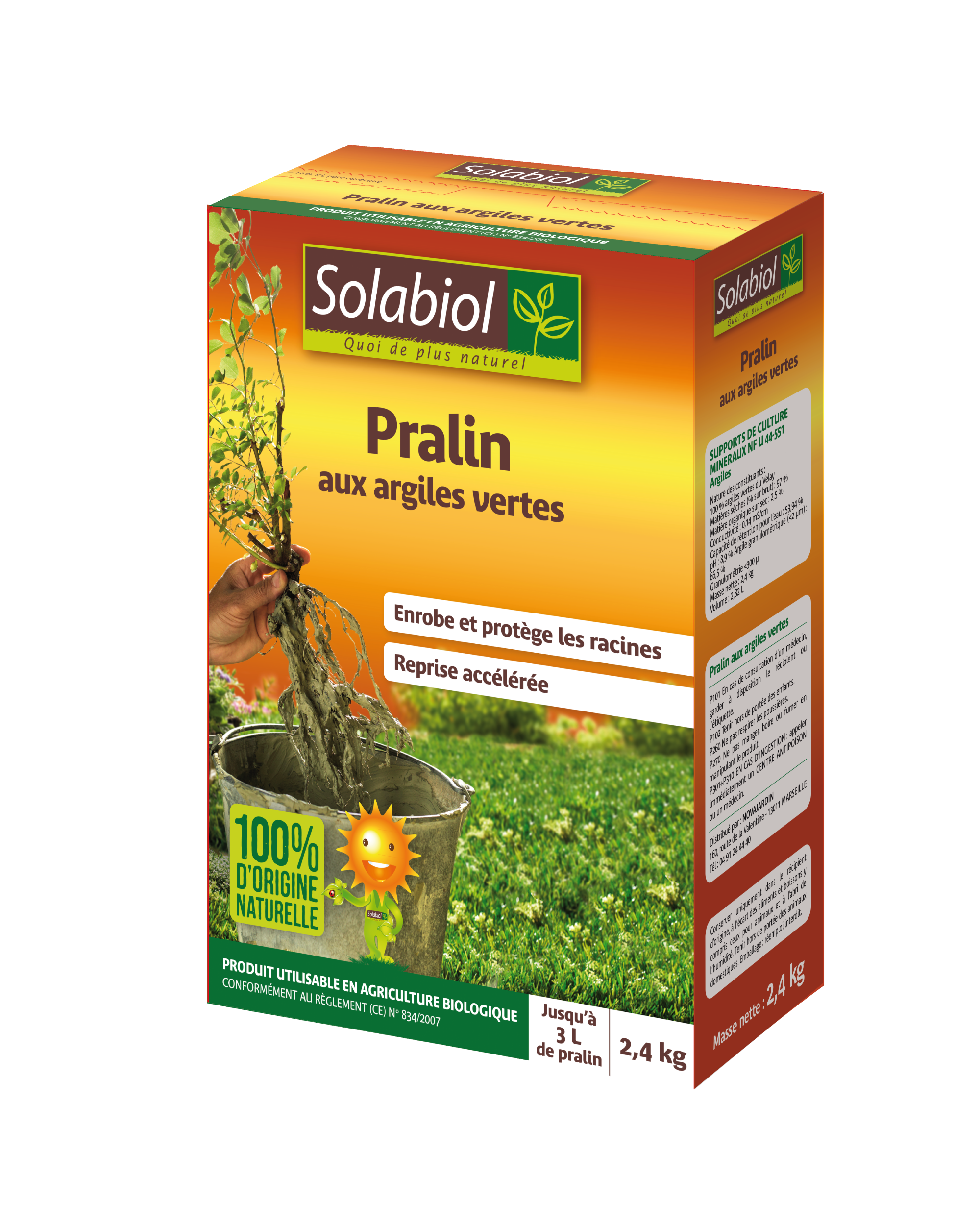 Sopral3 | pralin aux argiles vertes | jusqu' à 3l | 2,4kg | utilisable