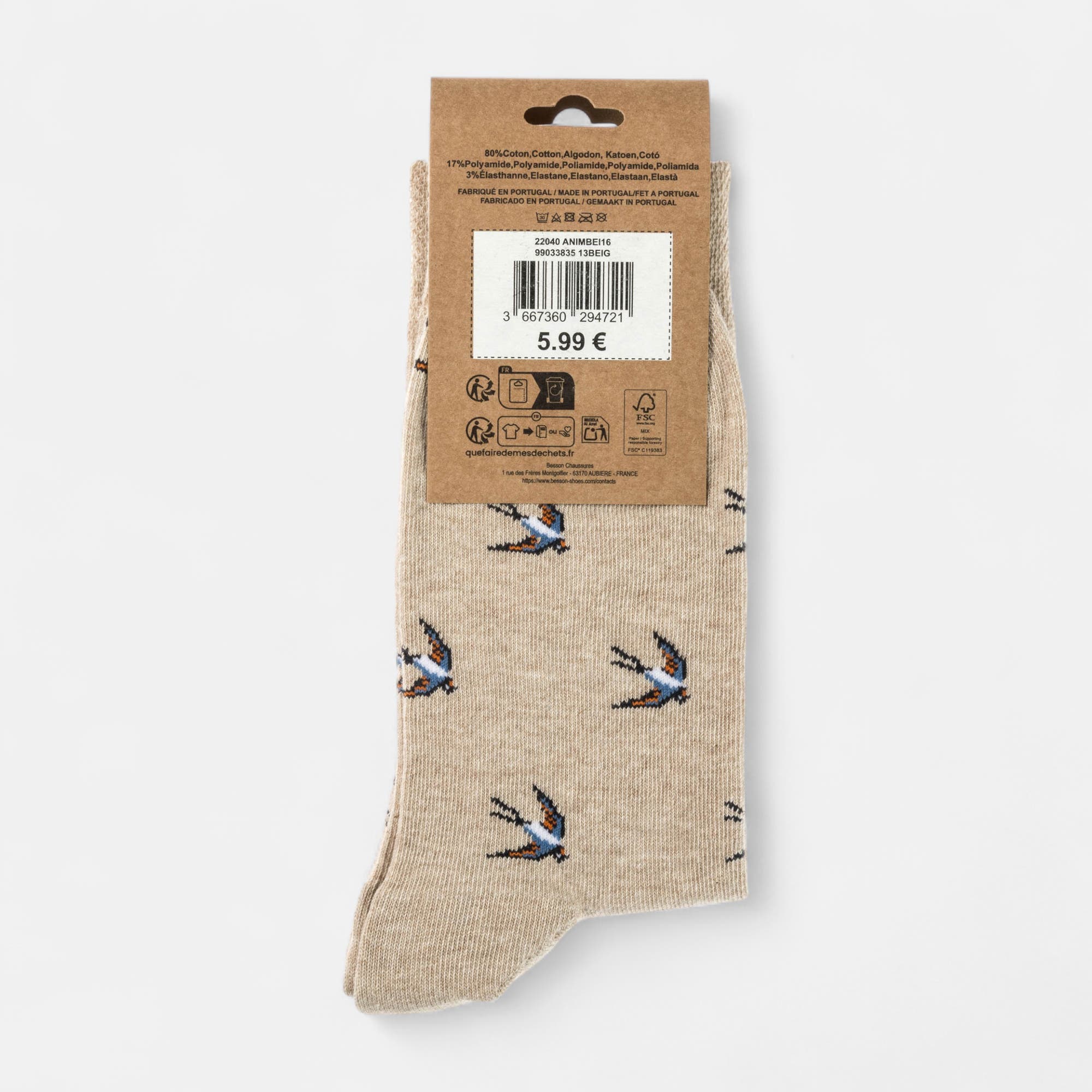 Chaussettes Homme beige
