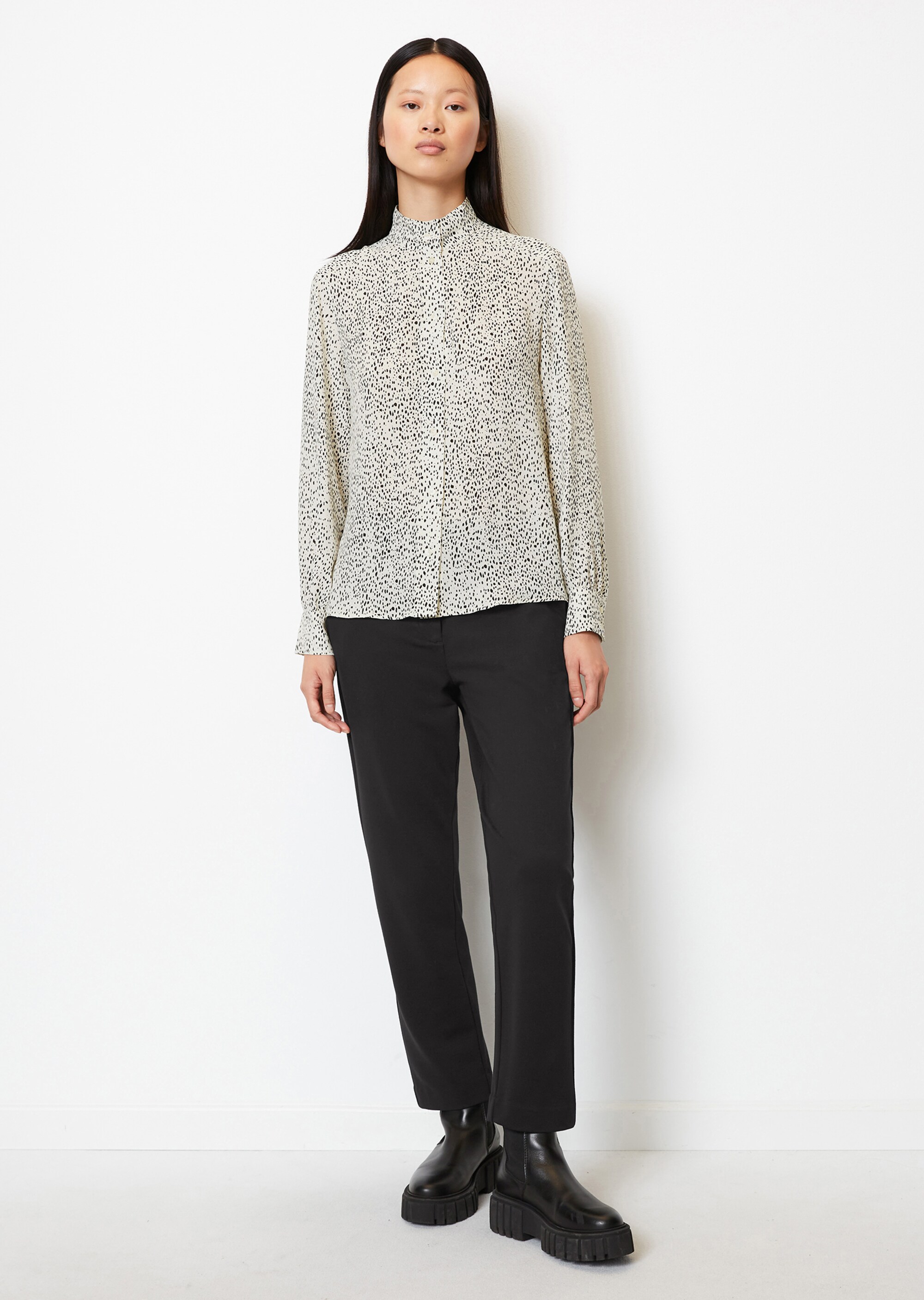 Allover-Print-Bluseaus Cupro-Viskose-Mix