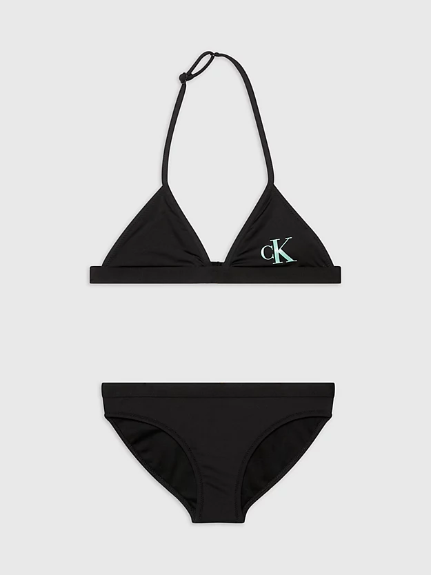 Conjunto de biquíni triangular infantil - Monograma CK