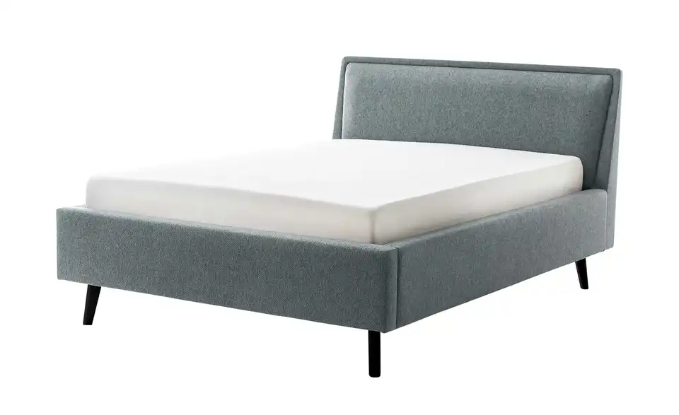 Polsterbett Blau 140 cm ohne Bettkasten Schwarz