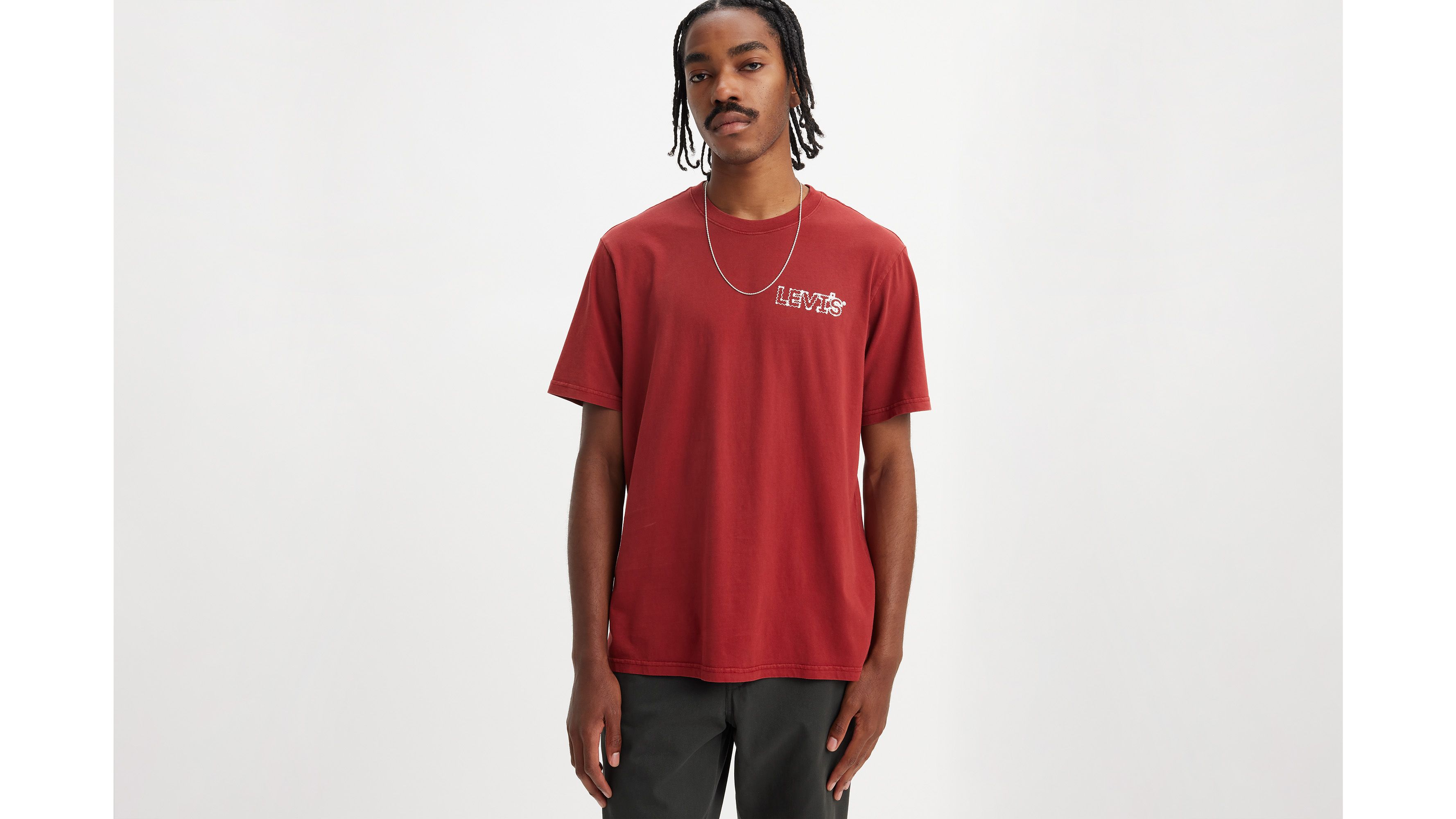 T-shirt graphique Relaxed - Zigzag Headline Garment Dye Sun-Dried Tomato - Rouge