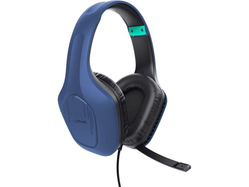 Trust Headset GXT 415B Zirox Blau/Schwarz Gaming-Headset mit komfortablen ohrumschliessenden Polstern und einstellbarem Mikrofon
