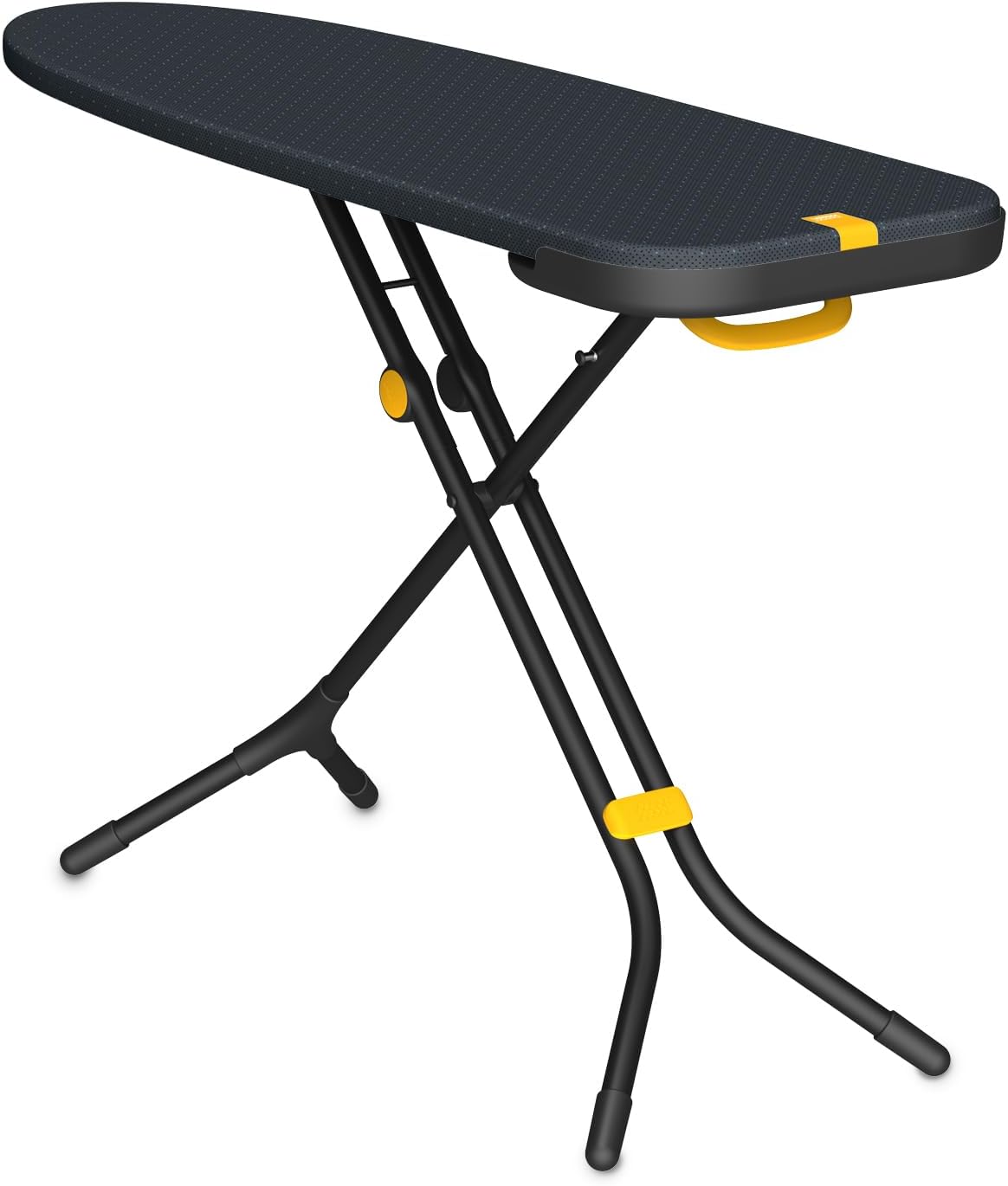 Joseph Joseph Glide Plus 135 x 45 cm großes Bügelbrett mit höhenverstellbarem und hitzebeständigem Dampfbügelbrett, einfache Aufbewahrung, 4-lagiger Baumwollbezug, schwarz/blau
