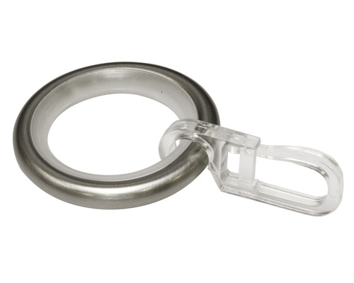 Gordijnring met schuifinzet voor Memphis, RVS-look, Ø 16 mm, 10 stuks.