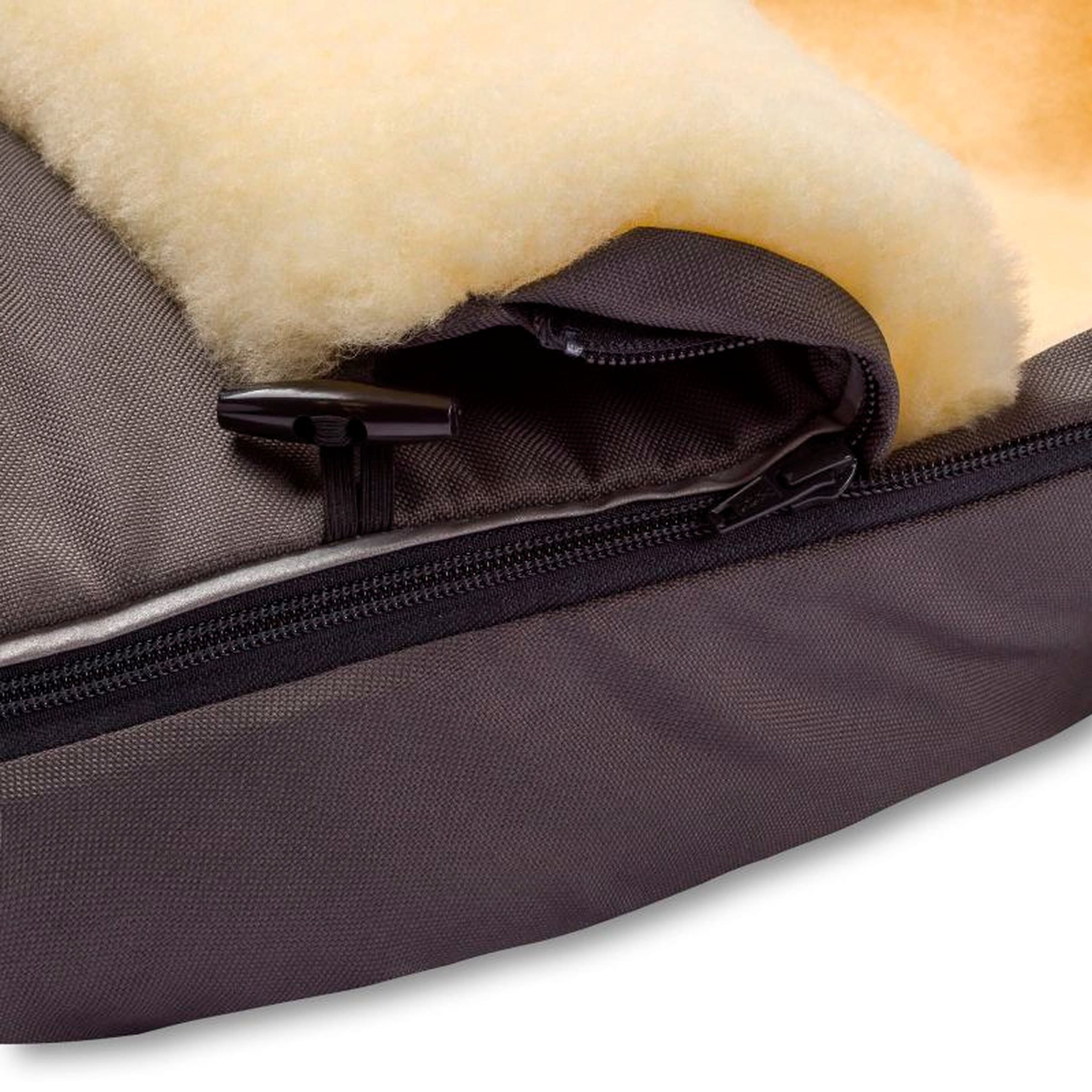 Hofbrucker Kinderwagen Lammfell-Fußsack Polaris Grau