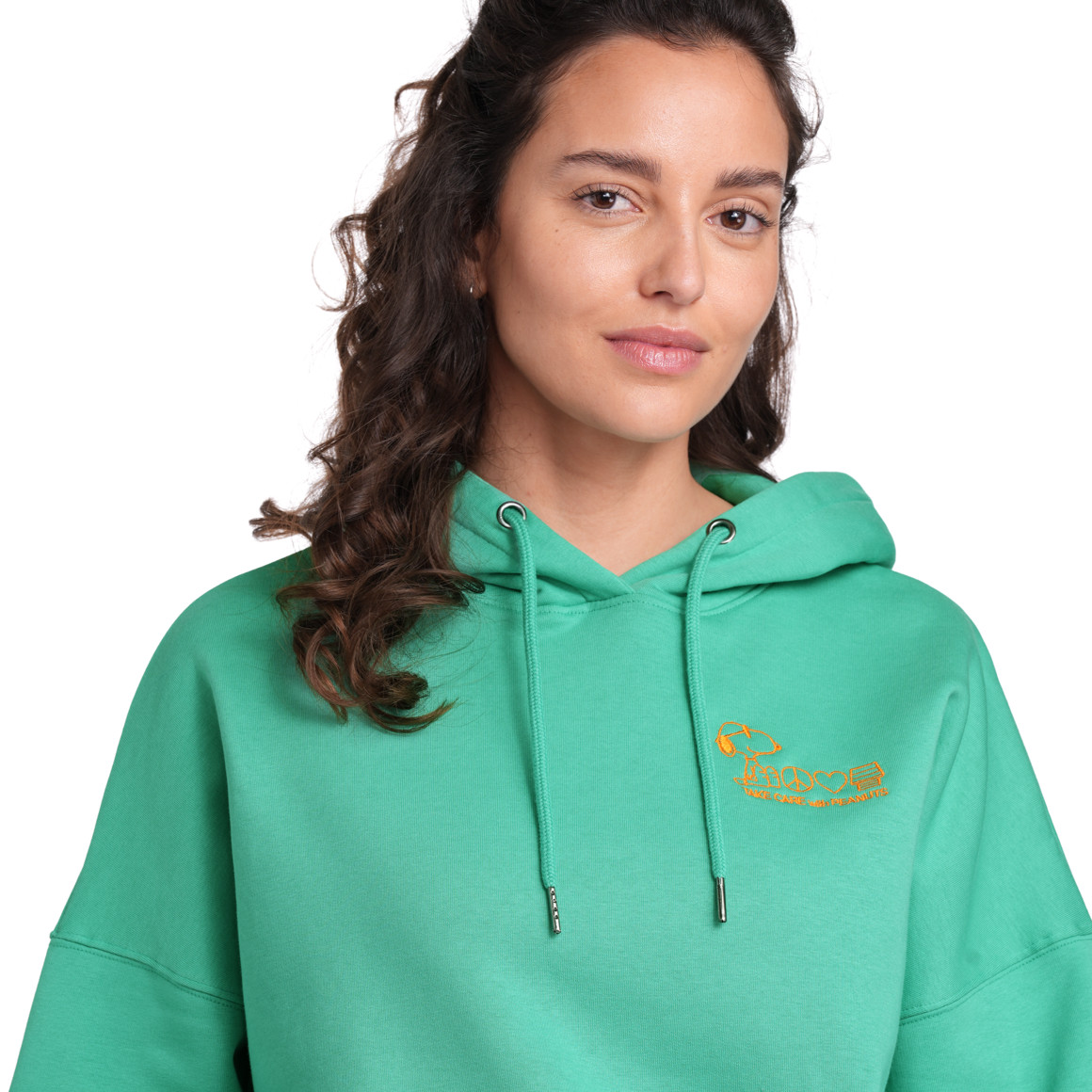 Jonas Nielsen Peanuts Hoodie mit Stickerei grün