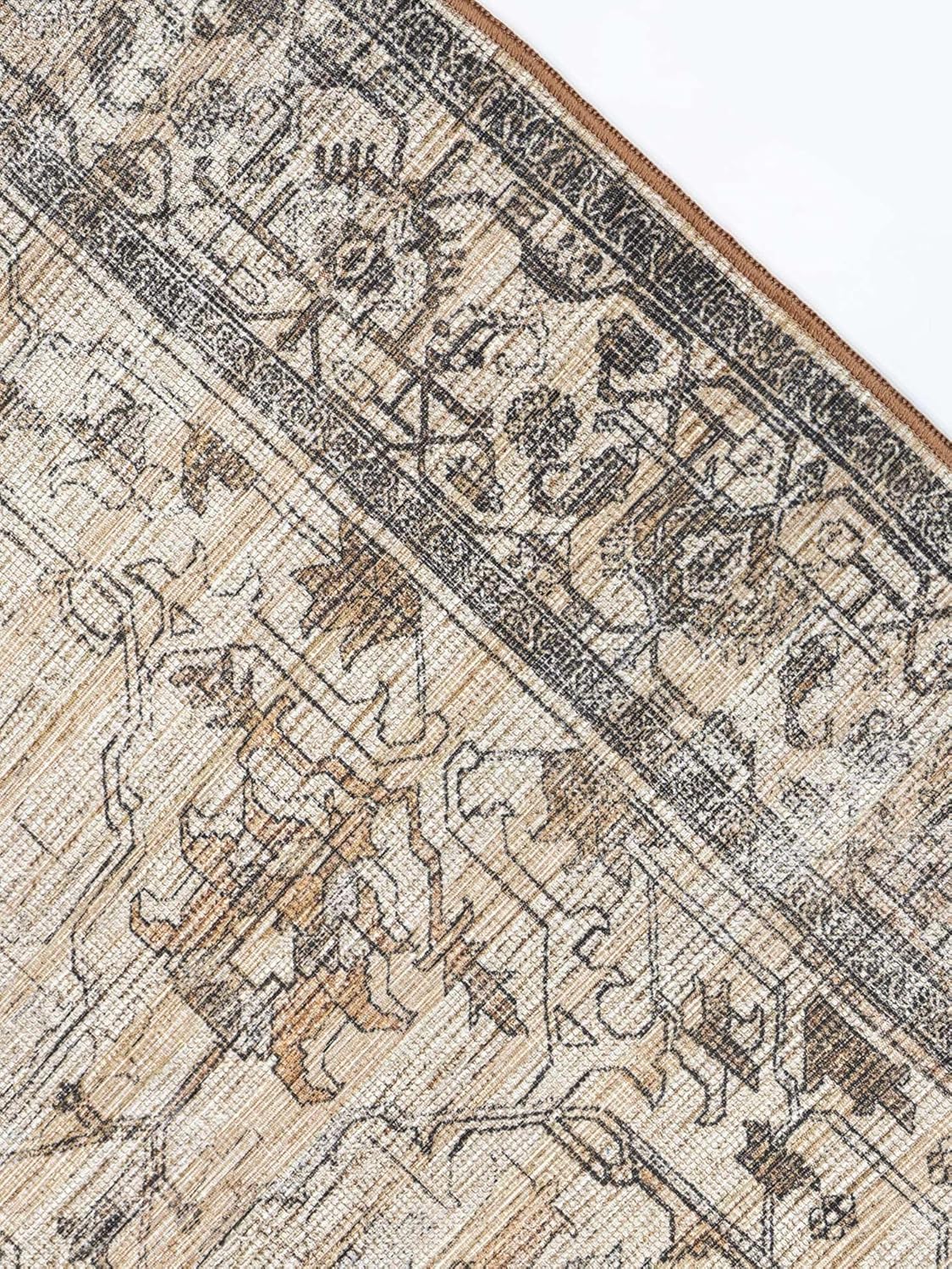 RugVista Oxana Oriental, Teppich, Moderne Teppiche, 230 x 160 cm, Rechteckig, Mittlerer Stapel, Wohnzimmer, Schlafzimmer, Maschinenwäsche, Oeko_tex_100, Braun/Beige