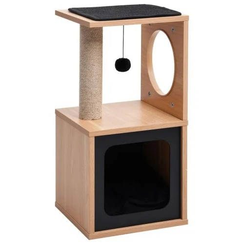 Arranhador para gatos com tapete de sisal, preto