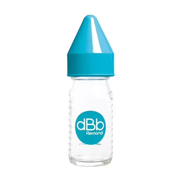 Garrafa de suco de frutas dBb Remond Regul'Air, vidro azul turquesa, 110ml