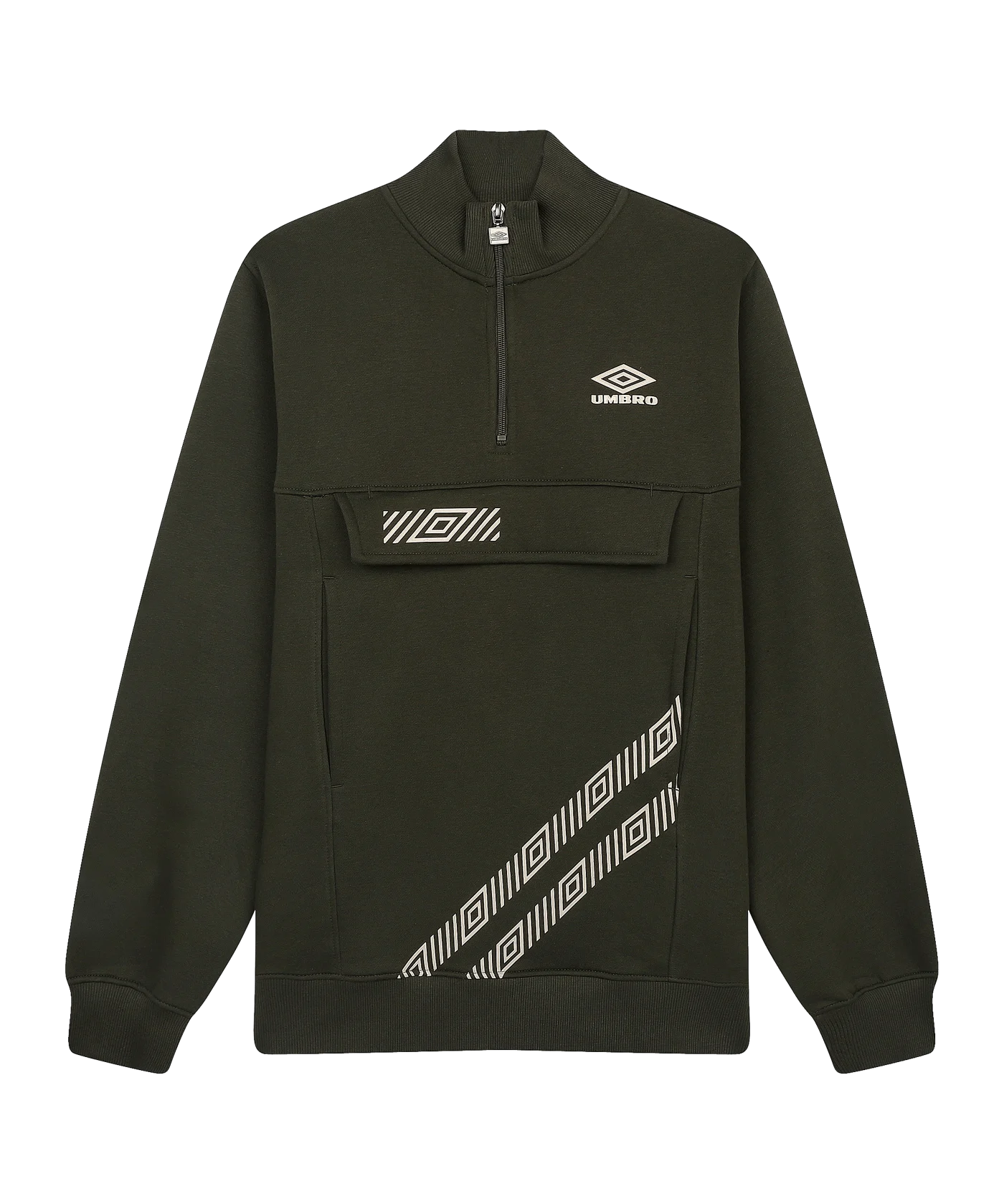 Umbro City Silo Horizon HalfZip Sweatshirt Grün Beige FLRL