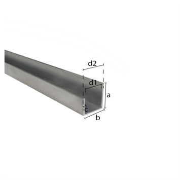 U-profiel brut aluminium 22x20x1000x1 mm