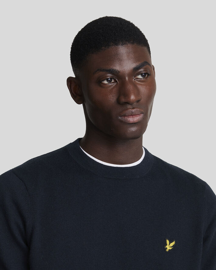 Lyle & Scott Cotton Merino Crew Neck Jumper Z271 dark navy