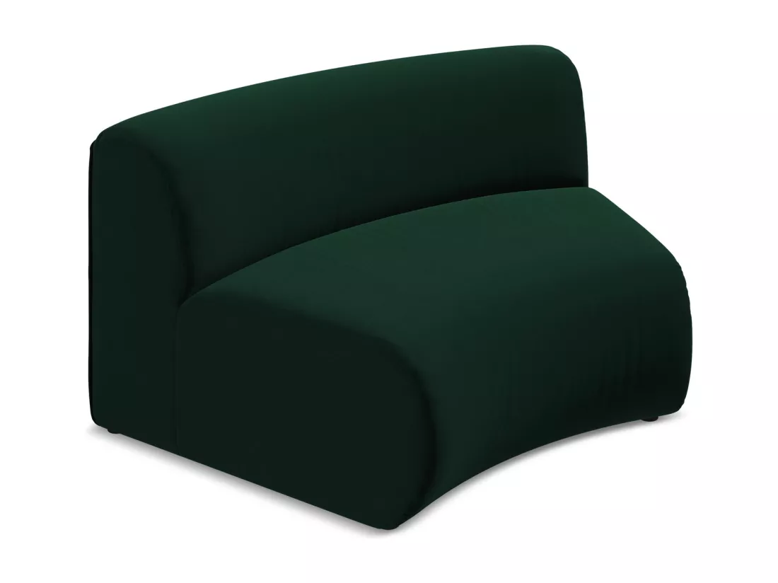 Fauteuil d'angle pour canapé modulable en velours - bouteille verte - EKAHI