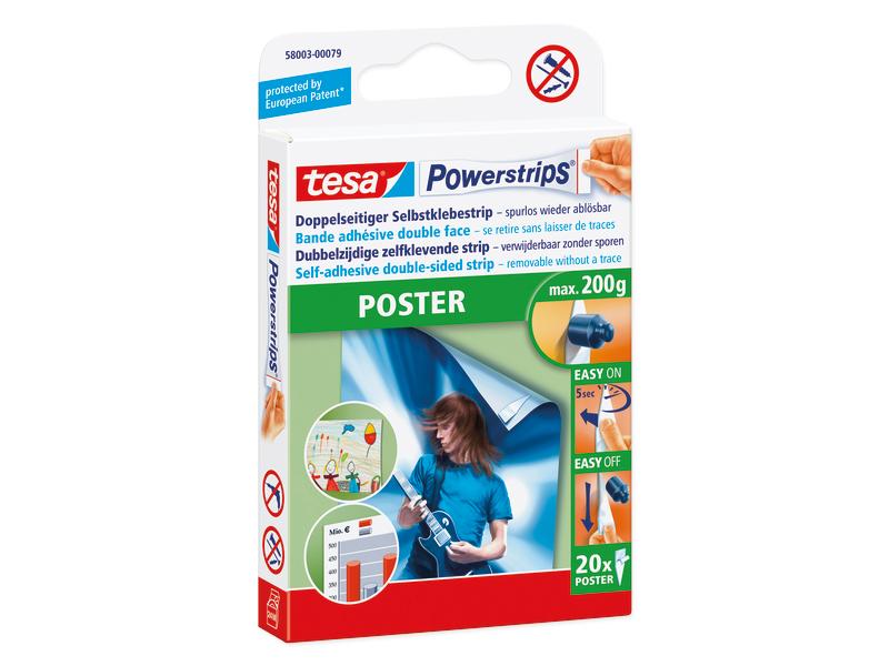tesa Klebestreifen Poster 20 mm x 40 mm Poster-Klebestreifen