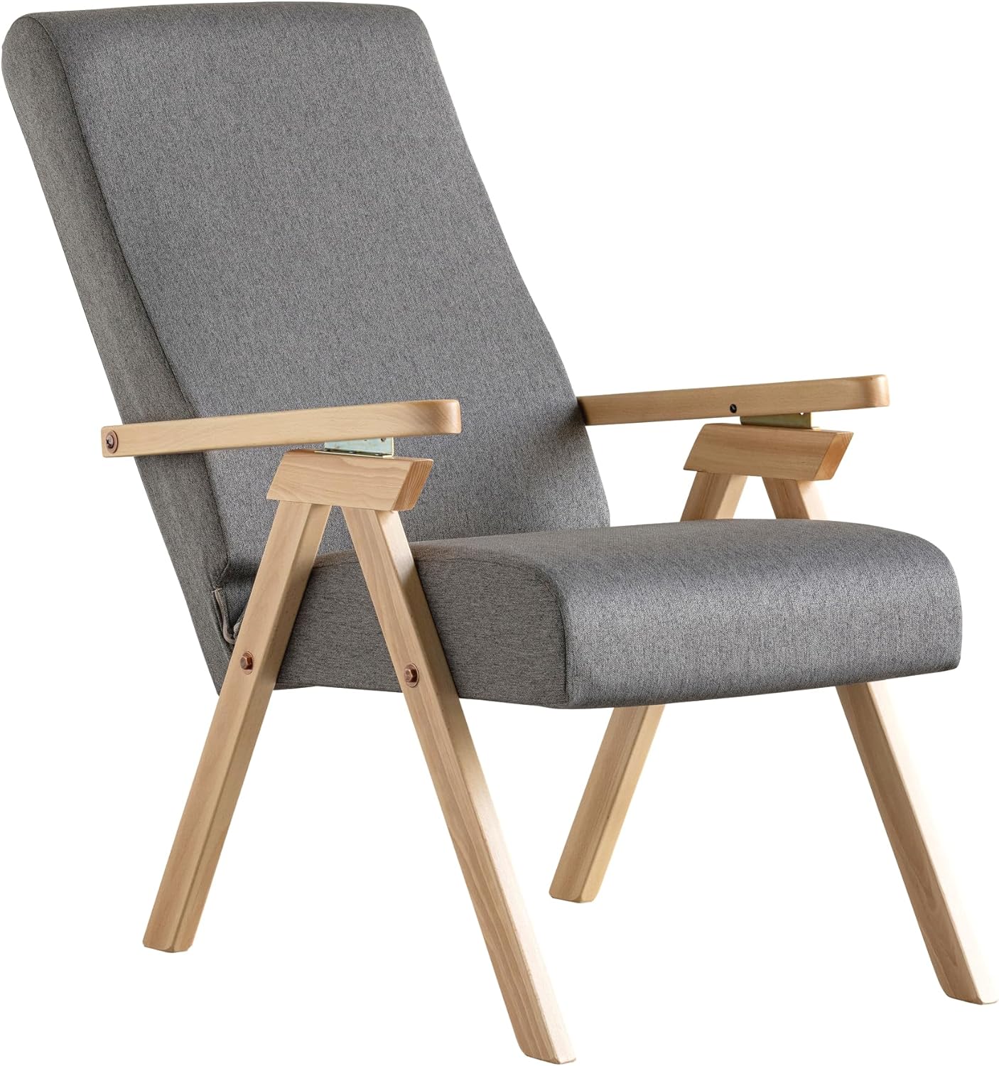 ESSEGI Sessel aus Holz Fiammta Relax, mit Liegefunktion, natürlicher Stoff, grau, abziehbar