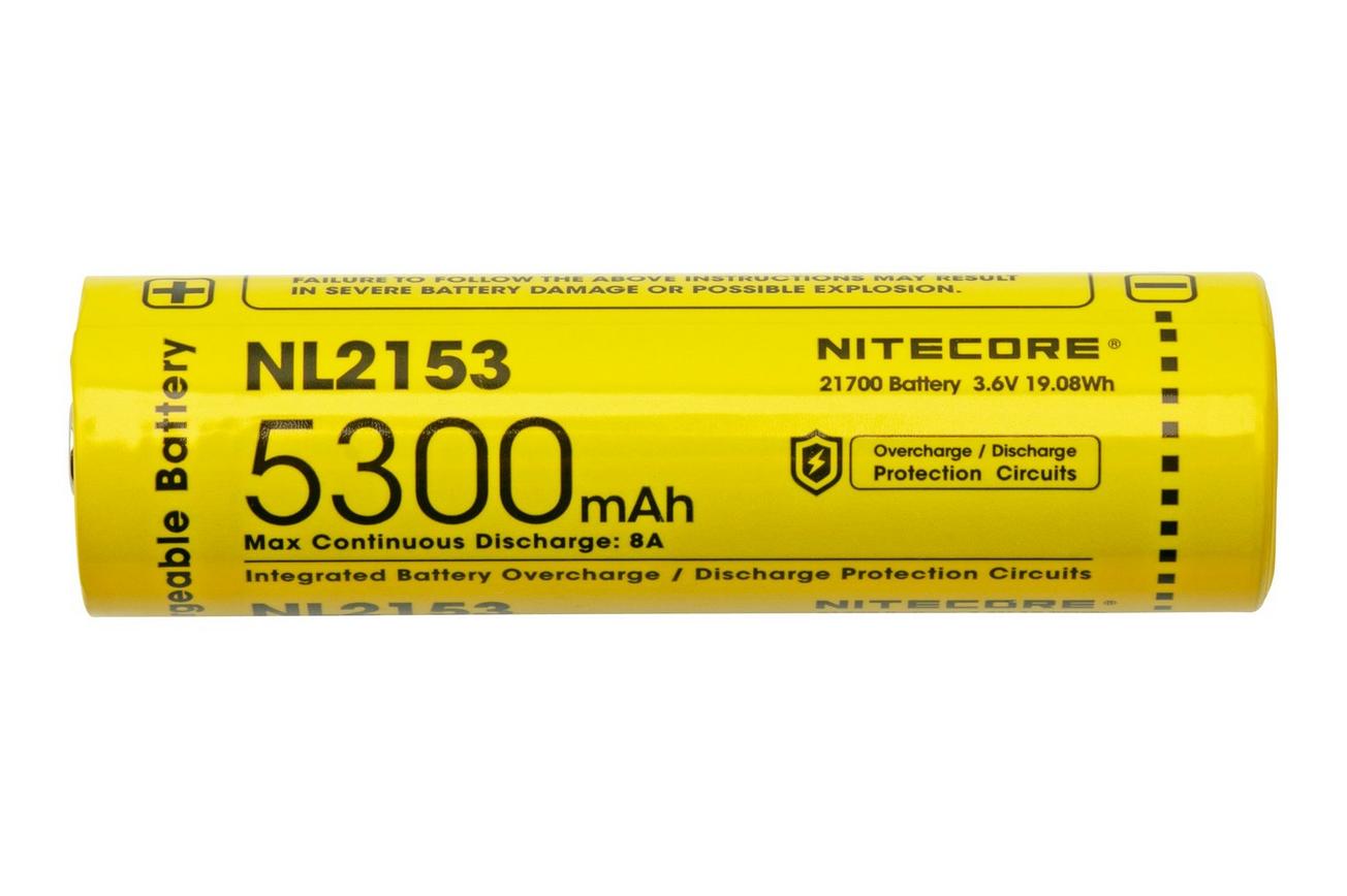 Nitecore NL2153 oplaadbare 21700 Li-ion accu, 5300 mAh