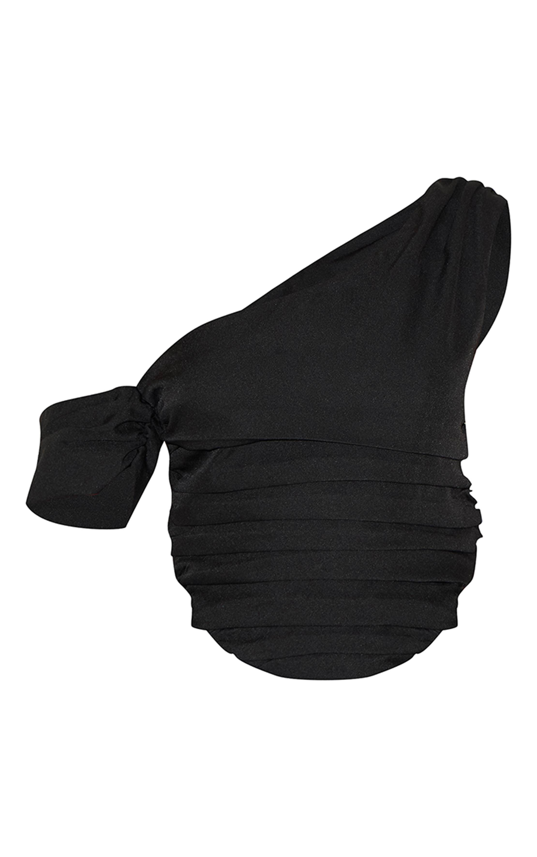 Noir Corset Drapé En Tissu Tissé