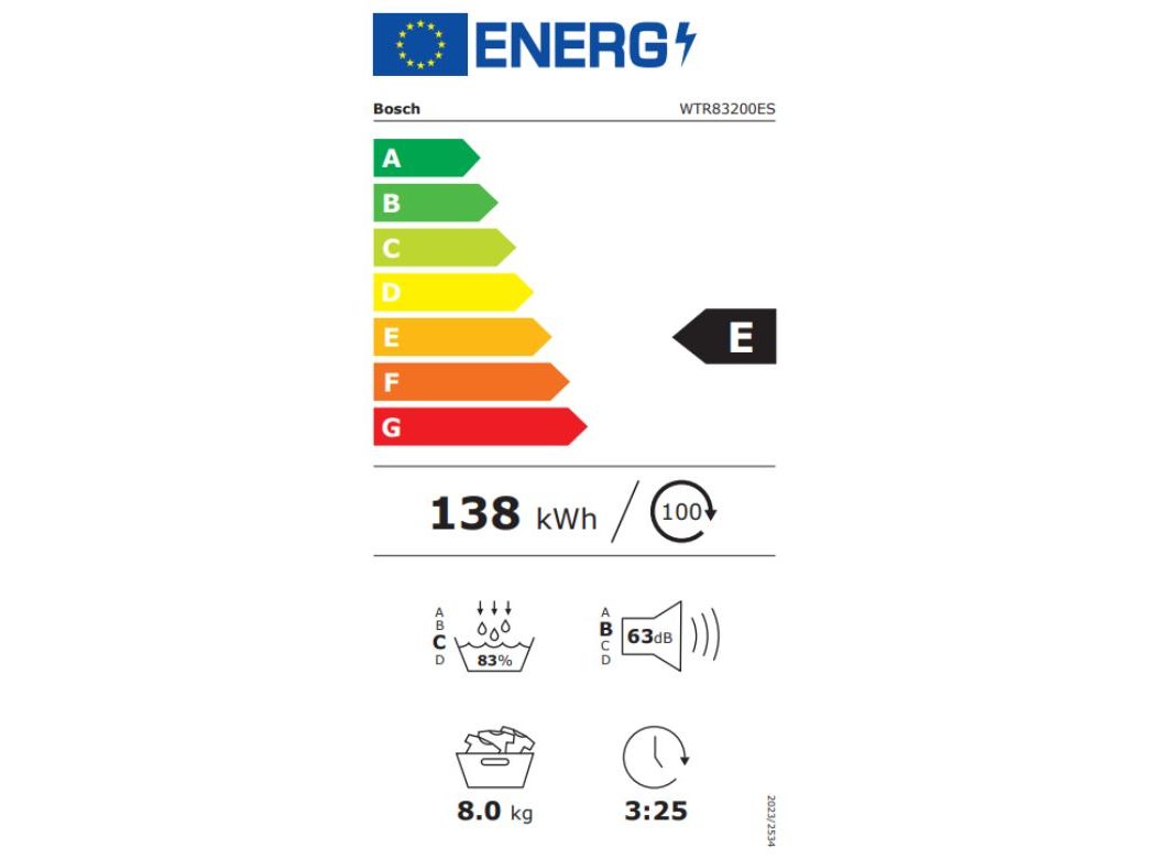 MÁQUINA DE SECAR ROUPA BOMBA CALOR BOSCH WTR83200ES BRANCO E 8KG