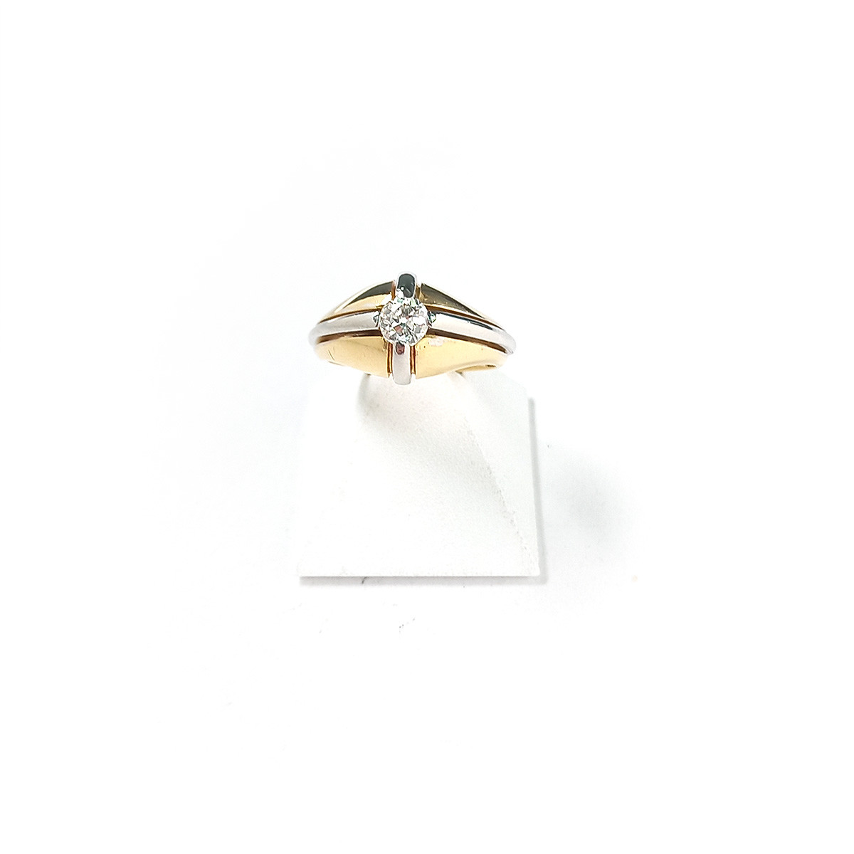 Solitaire d'occasion 2 ors 750 0,40 carat diamant