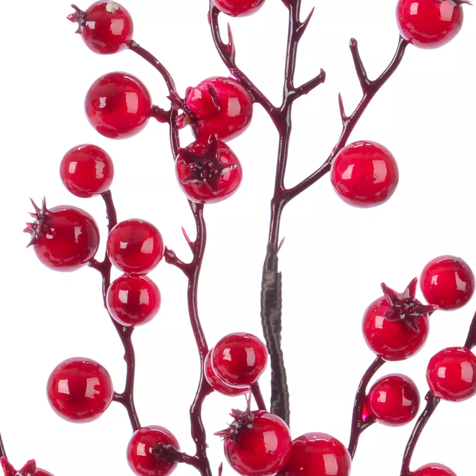 Branche de baies (H60 cm) Holy Rouge laqué