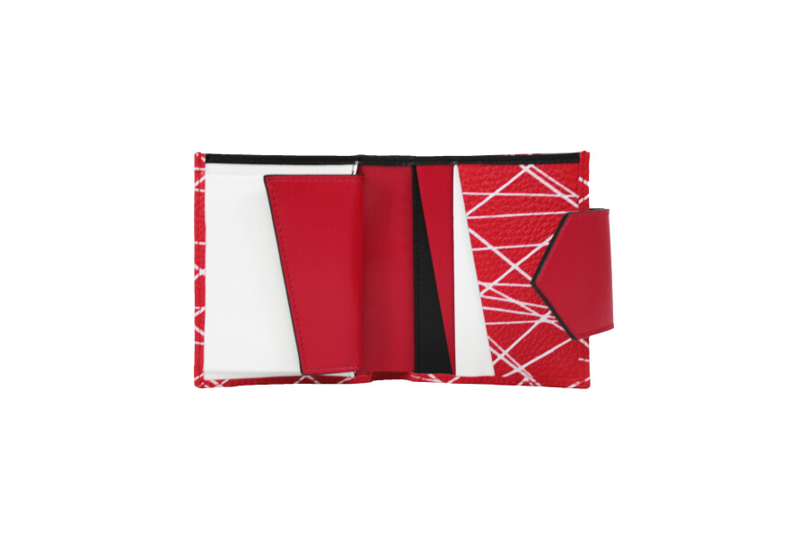 Lip-wallet red graphic print
