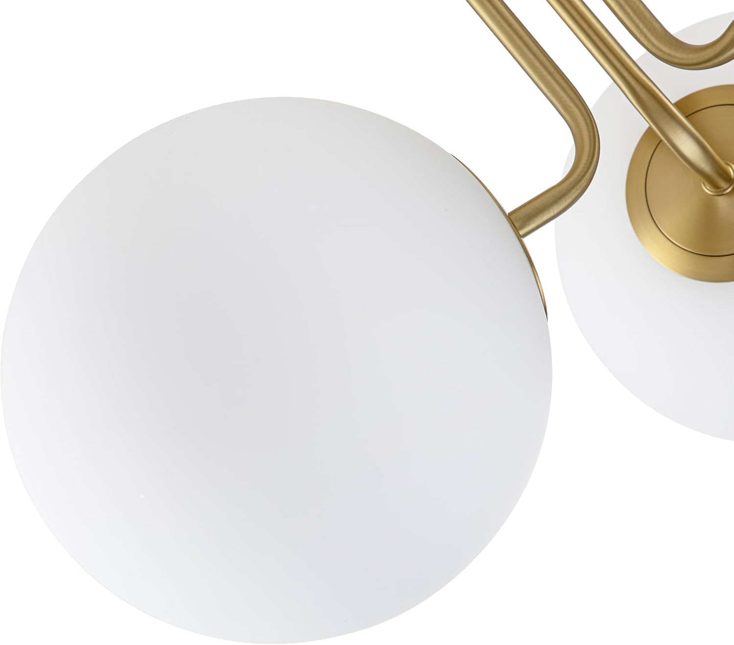 OYIPRO Moderne Deckenleuchte, Glaskugel-Kronleuchter, 3-flammig, goldfarben, halbbündige Deckenleuchte für Wohnzimmer, Schlafzimmer, Flur, Beleuchtungskörper, Decken