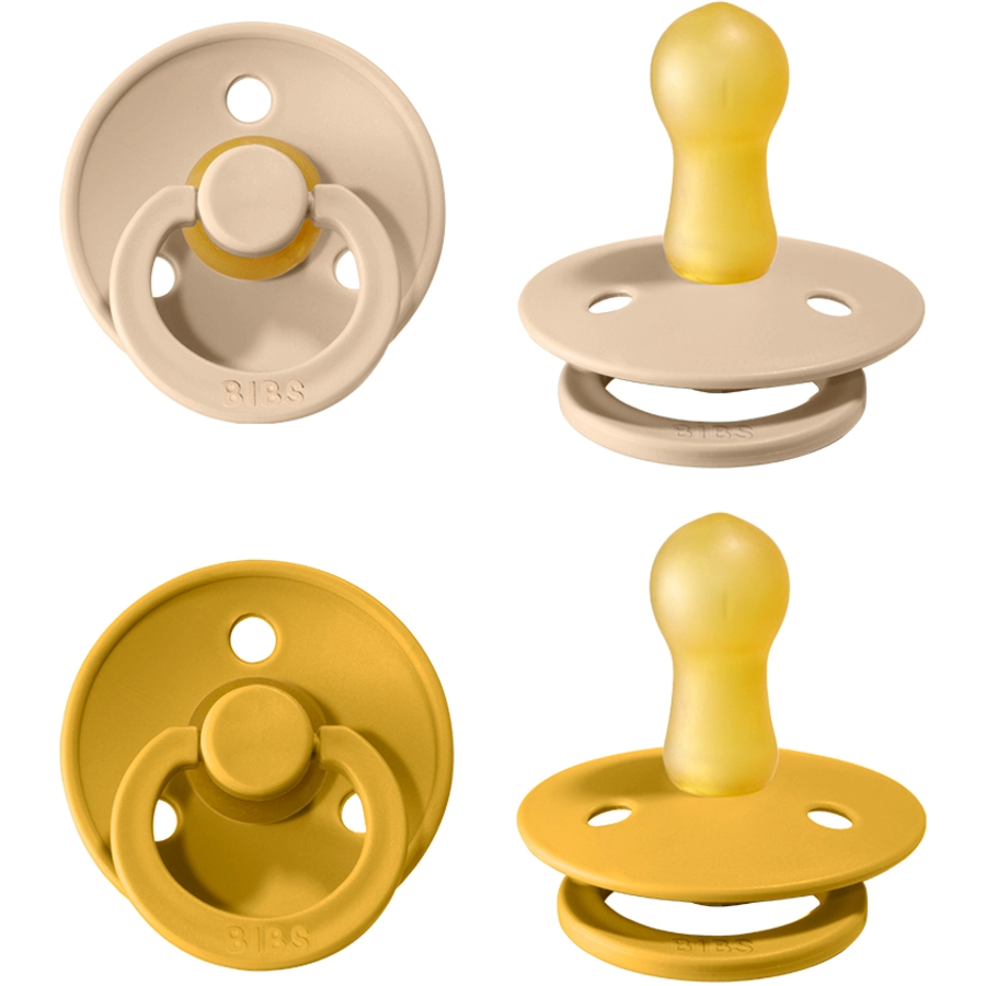 BIBS® Schnuller Colour Mustard  Vanilla 0-6 Monate, 4 Stk.