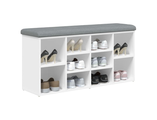 VIDAXL - Banc à chaussures blanc 102x32x50 cm bois d'ingénierie