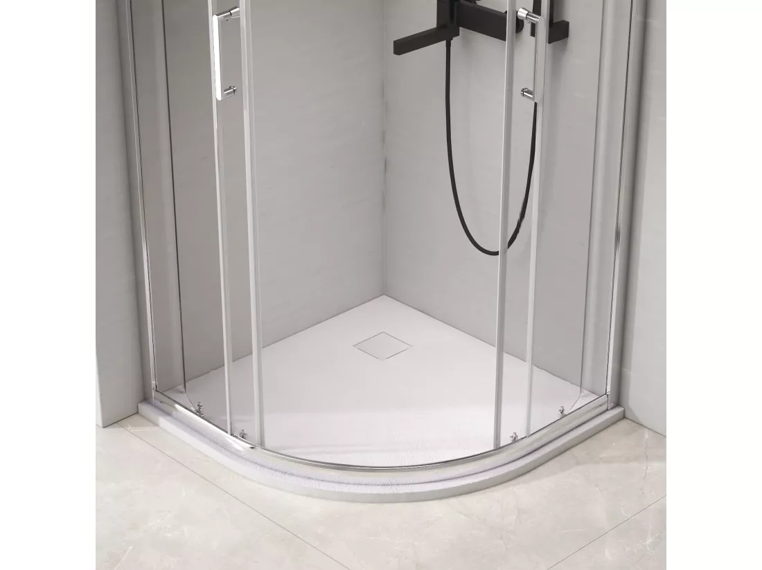EMKE Receveur de douche Semi-circulaire Antidérapant SMC receveur de douche, Blanc 80 x 80 cm