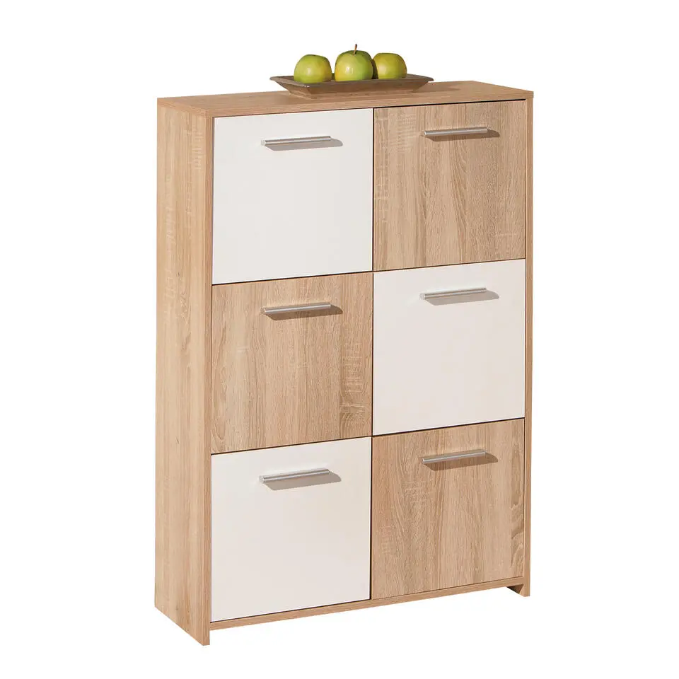 Hioshop Egir kommode 6 deuren Sonoma eiken decor